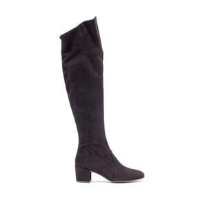 New! Ateliers skye Women's Suede over-the-knee boots‎ Block Heel Black Size 37